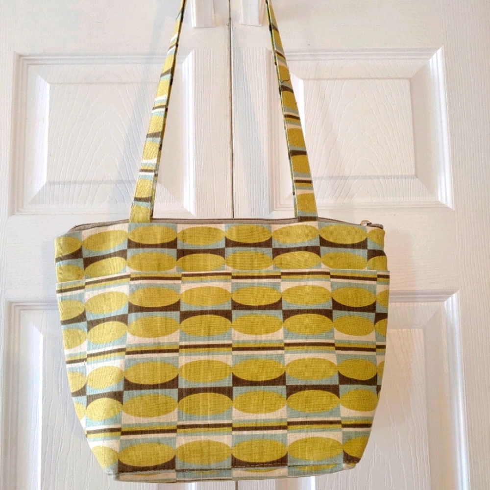 Canvas Hand Shoulder Bag Purse Side pockets Zipper